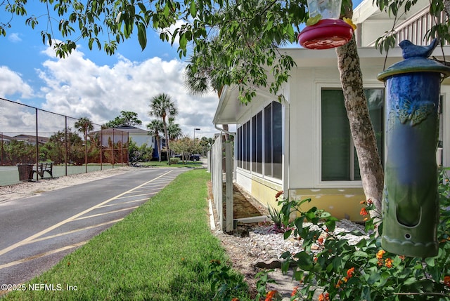 view of yard with fence