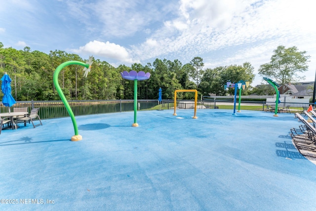 community play area with fence