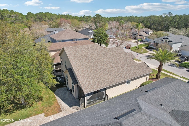 aerial view with a residential view