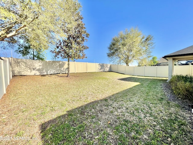 view of yard featuring a fenced backyard