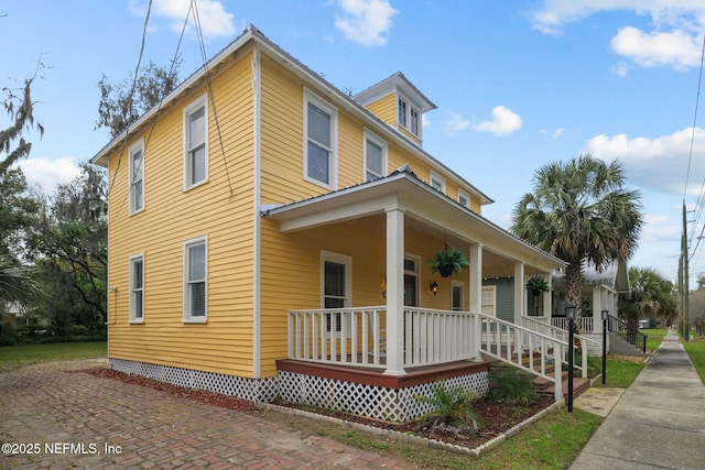 view of front of home featuring covered porch