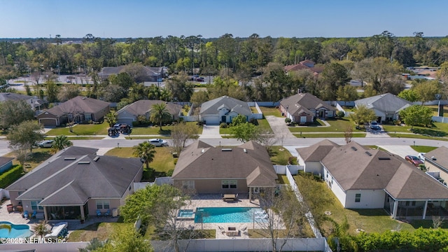 drone / aerial view with a residential view