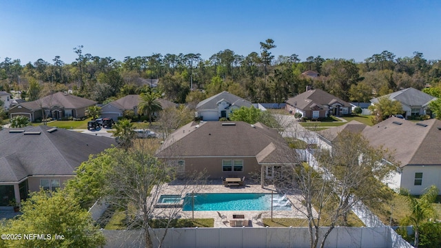 drone / aerial view featuring a residential view