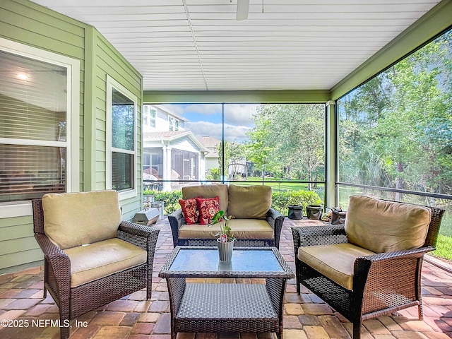 view of sunroom