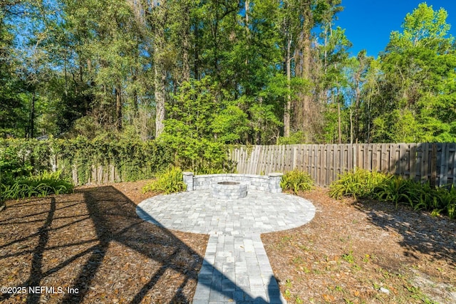 view of yard featuring a fenced backyard and a patio area