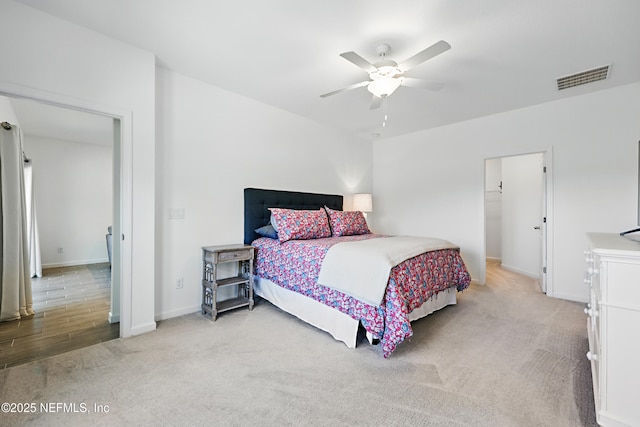 2965 Crossfield Dr, Green Cove Springs, FL 32043 - bedroom featuring carpet flooring, visible vents, baseboards, and ceiling fan