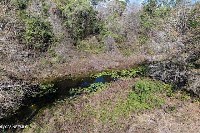 view of landscape featuring a wooded view