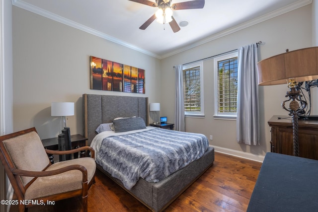3808 Catania Pl, Jacksonville, FL 32224 - bedroom featuring baseboards, wood finished floors, and ornamental molding