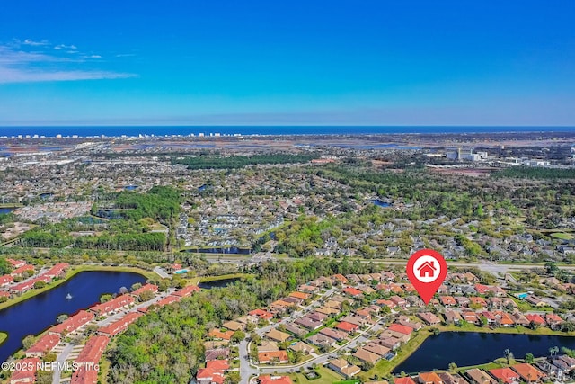 3808 Catania Pl, Jacksonville, FL 32224 - drone / aerial view featuring a water view and a residential view