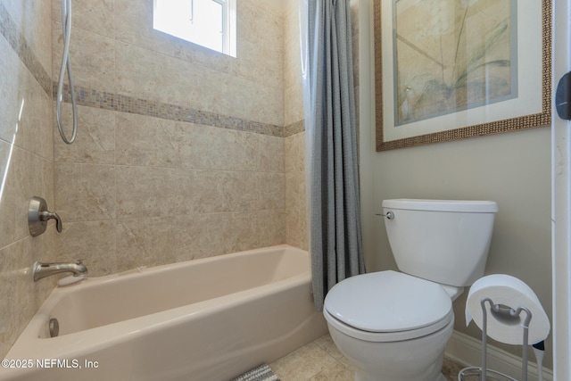 3808 Catania Pl, Jacksonville, FL 32224 - full bathroom featuring tile patterned flooring, toilet, and shower / bathtub combination with curtain