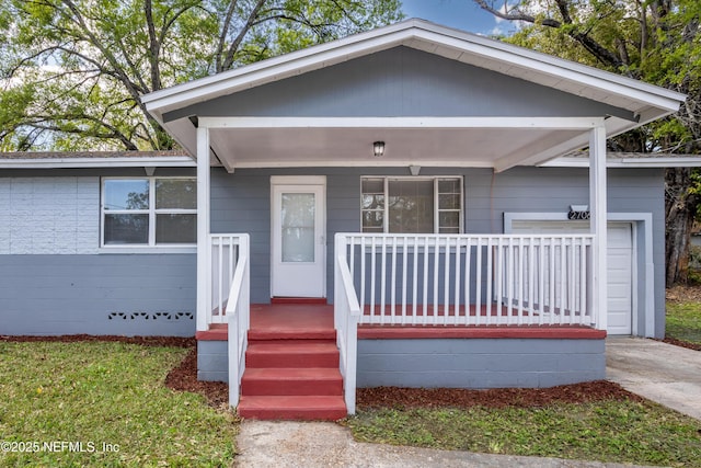 view of front of home with covered porch