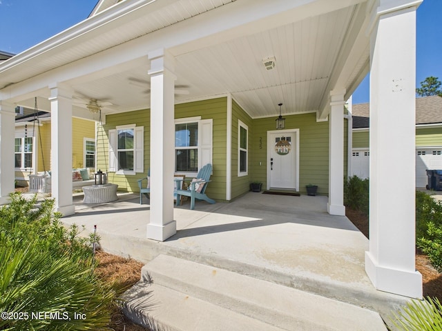 view of patio / terrace with a porch