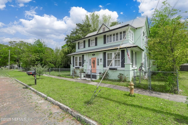 346 N Cherry St, Starke, FL 32091 - view of front facade with a fenced front yard and a front yard