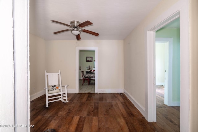 346 N Cherry St, Starke, FL 32091 - hall featuring baseboards and dark wood-style flooring