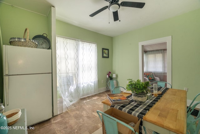 346 N Cherry St, Starke, FL 32091 - dining room featuring ceiling fan