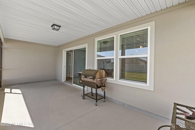 view of patio / terrace featuring a grill