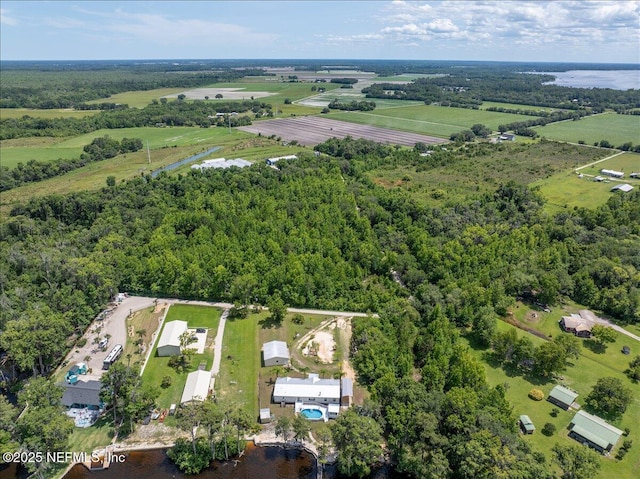 drone / aerial view with a rural view