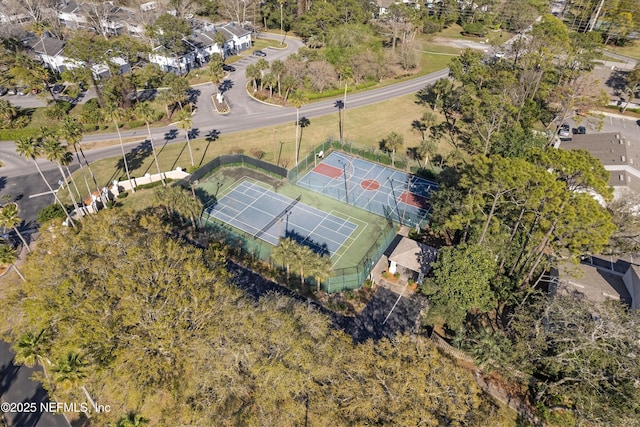 aerial view with a residential view