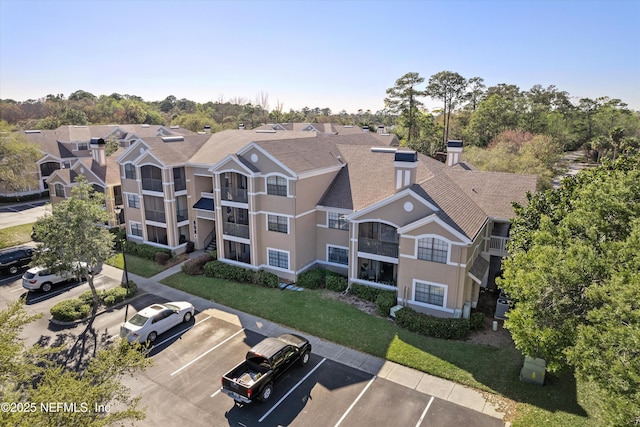 aerial view with a residential view