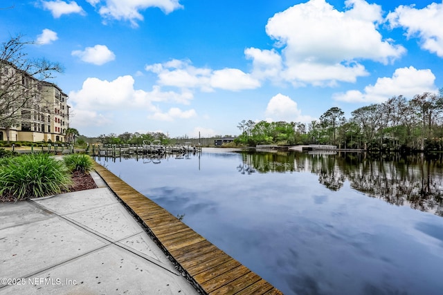 exterior space featuring a dock