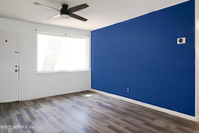 395 Arora Blvd, Orange Park, FL 32073 - unfurnished room with baseboards, ceiling fan, and wood finished floors