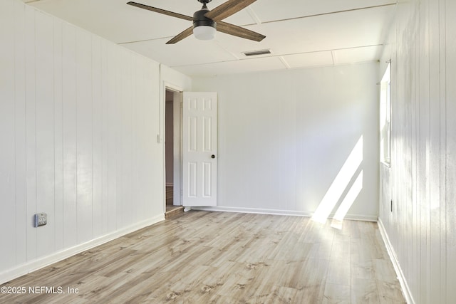 395 Arora Blvd, Orange Park, FL 32073 - spare room featuring baseboards, visible vents, light wood finished floors, and ceiling fan