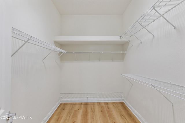 spacious closet with light wood-style floors