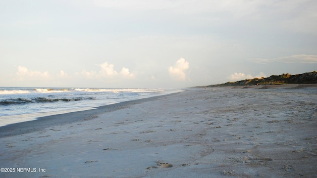 view of water feature featuring a view of the beach