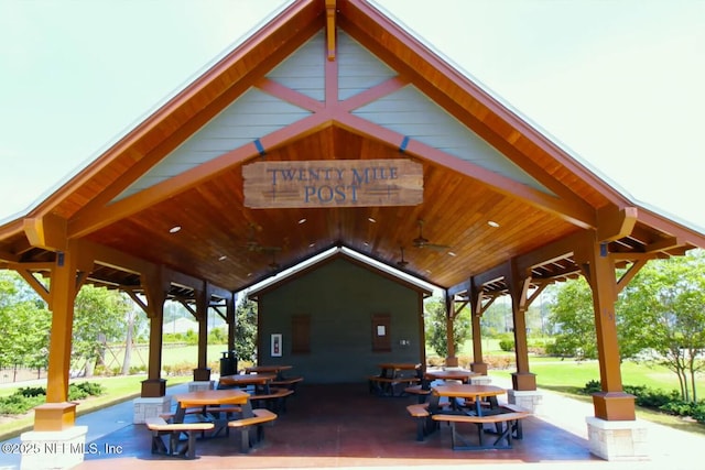 surrounding community featuring a patio
