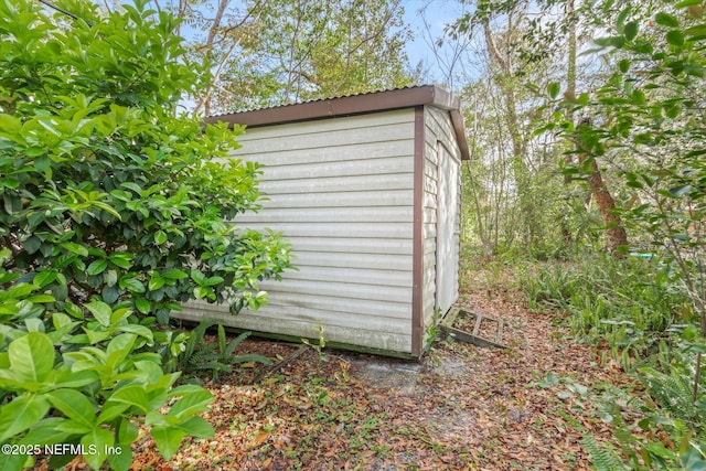 view of shed