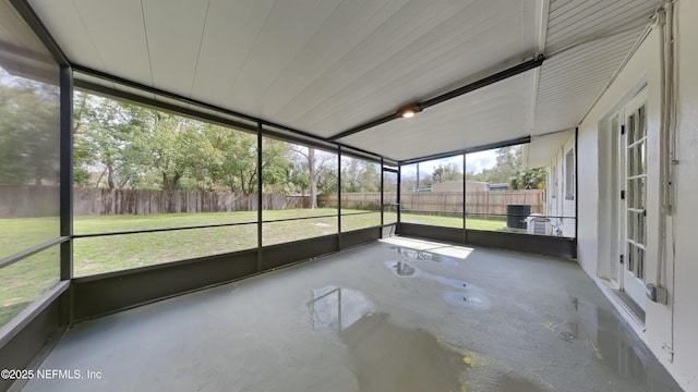 view of unfurnished sunroom