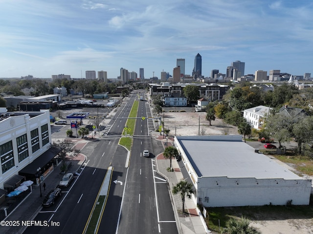 bird's eye view featuring a city view