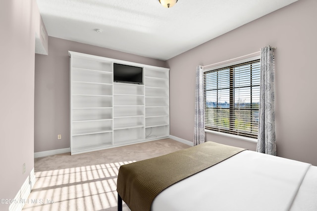 bedroom featuring carpet flooring and baseboards