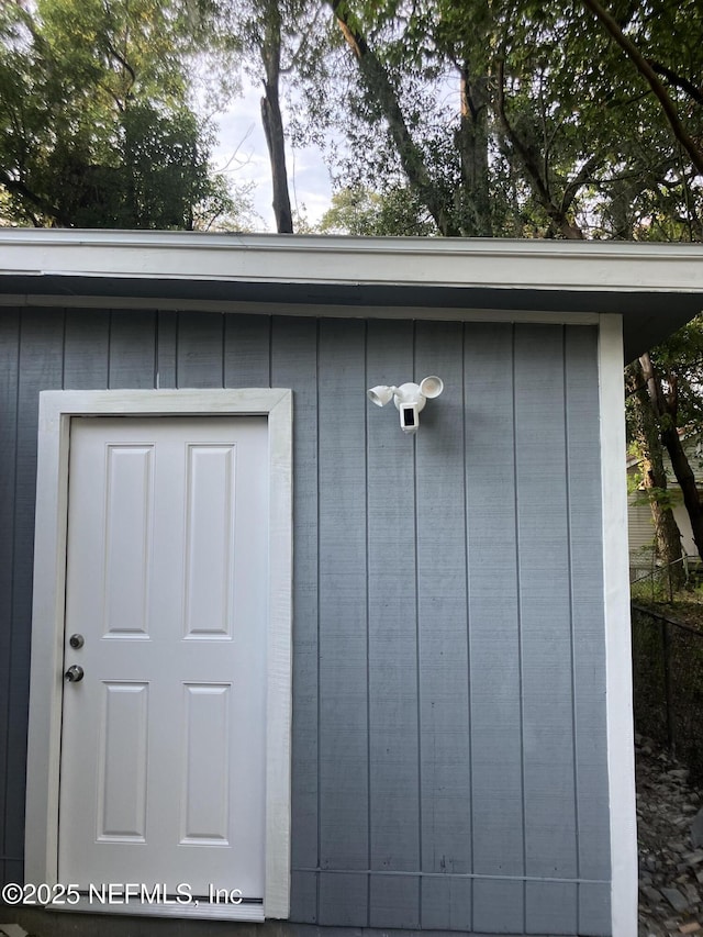 view of shed