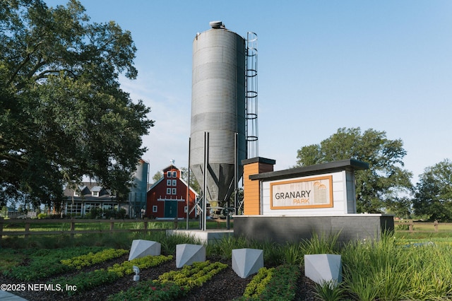 view of community sign