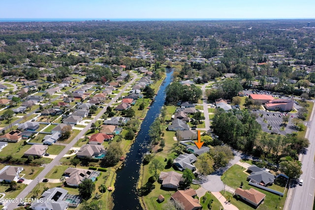 aerial view featuring a residential view