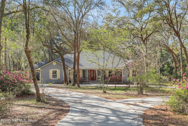 view of front of house with concrete driveway