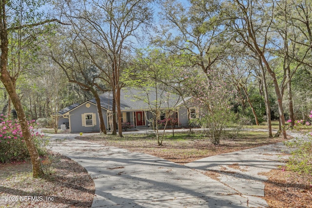 view of front of property featuring driveway