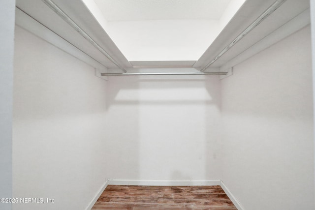 spacious closet featuring wood finished floors