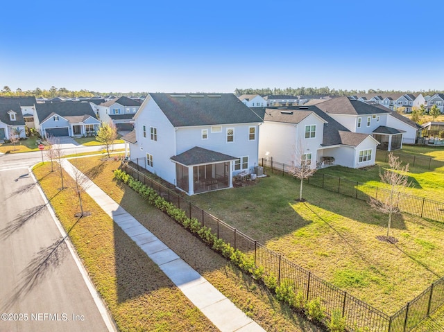 bird's eye view featuring a residential view