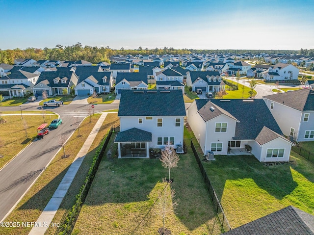 aerial view with a residential view