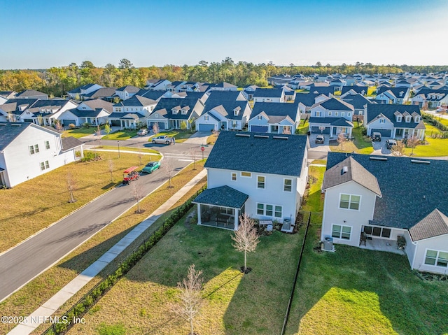 aerial view with a residential view