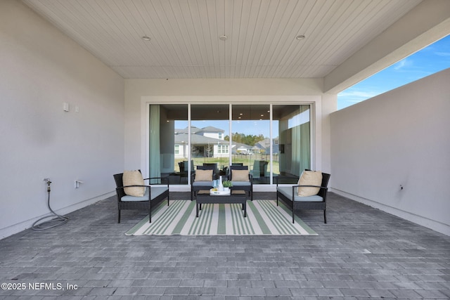 view of patio with an outdoor living space