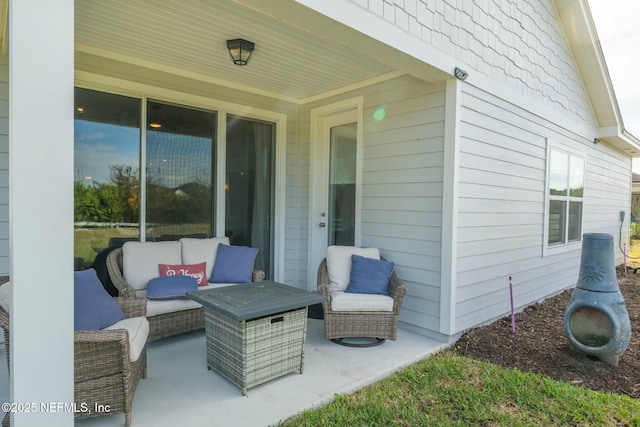 view of patio / terrace with an outdoor living space