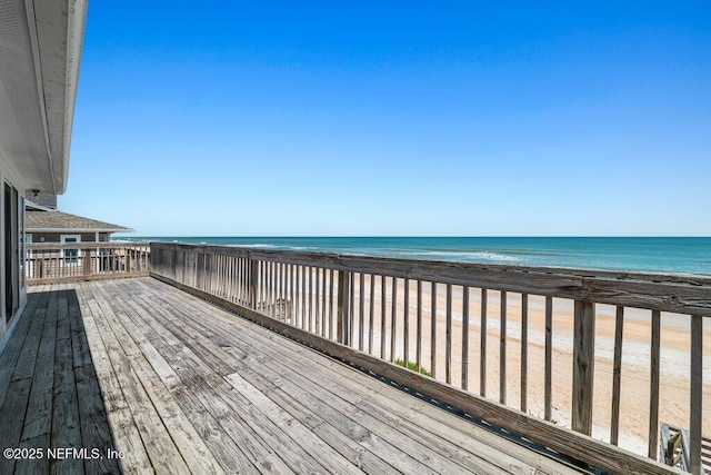 deck with a water view