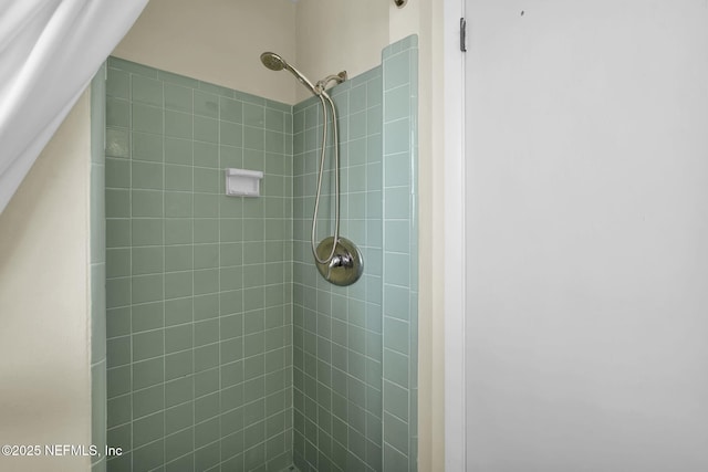 full bath with a shower stall