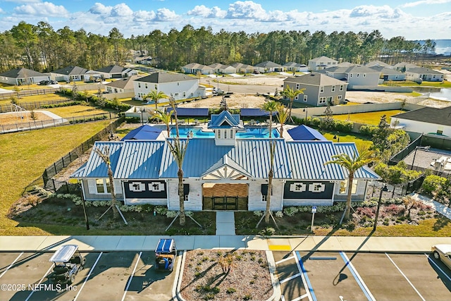 aerial view featuring a residential view