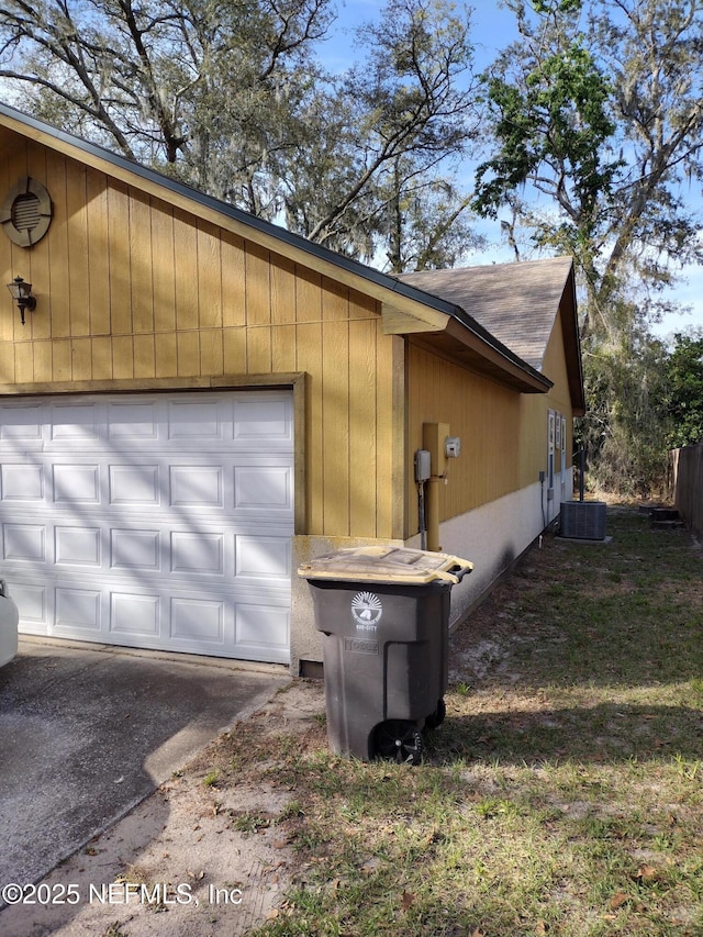 garage featuring central AC