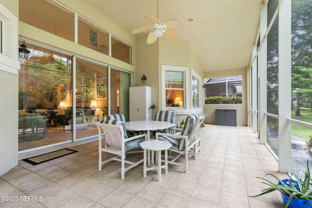 3 Village View Way, Palm Coast, FL 32137 - sunroom with plenty of natural light and ceiling fan