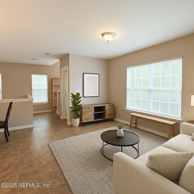 12301 Kernan Forest Blvd Unit 1206, Jacksonville, FL 32225 - tiled living area with baseboards and visible vents